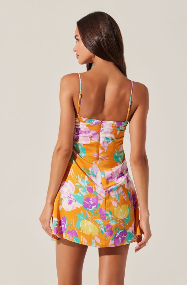 Cerinthe Satin Floral Mini Dress - Image 6