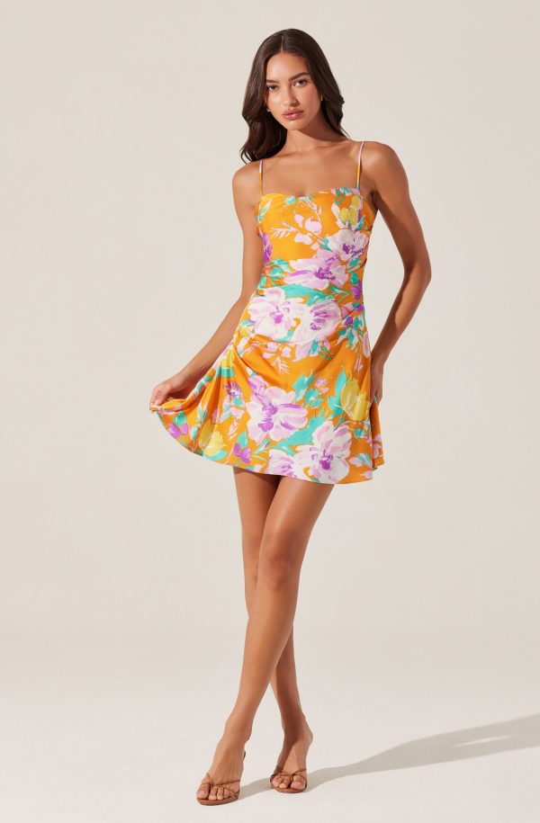 Cerinthe Satin Floral Mini Dress - Image 2