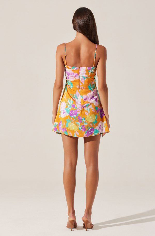 Cerinthe Satin Floral Mini Dress - Image 3
