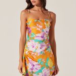 Cerinthe Satin Floral Mini Dress