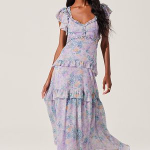 Mable Floral Tiered Ruffle Maxi Dress
