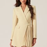 Kesari Pleated Blazer Wrap Dress