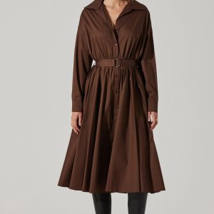 Darany Belted Midi Shirt Dress