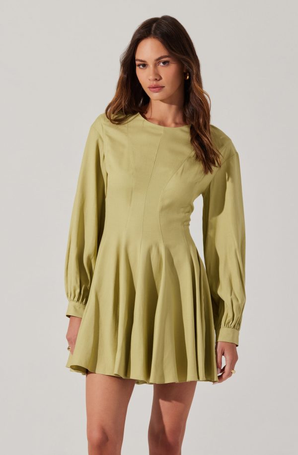 Elowyn Linen Blend Skater Dress - Image 3