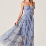 Mireya Bustier Tulle Maxi Dress