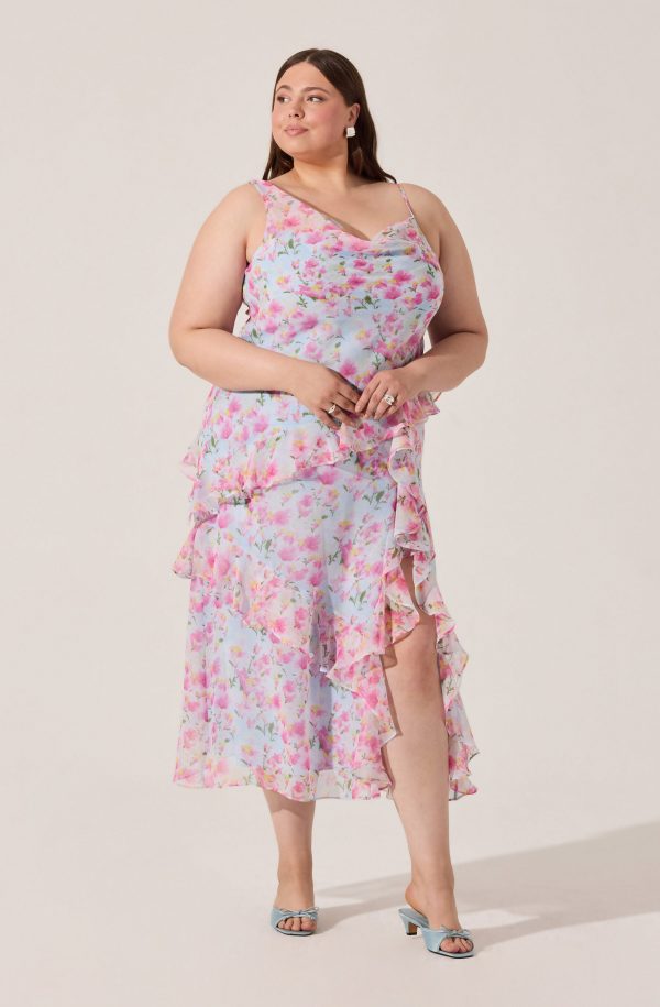 Levina Asymmetric Floral Ruffle Dress - Image 9