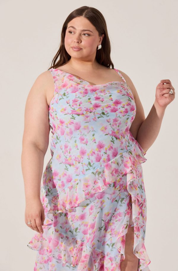 Levina Asymmetric Floral Ruffle Dress - Image 8