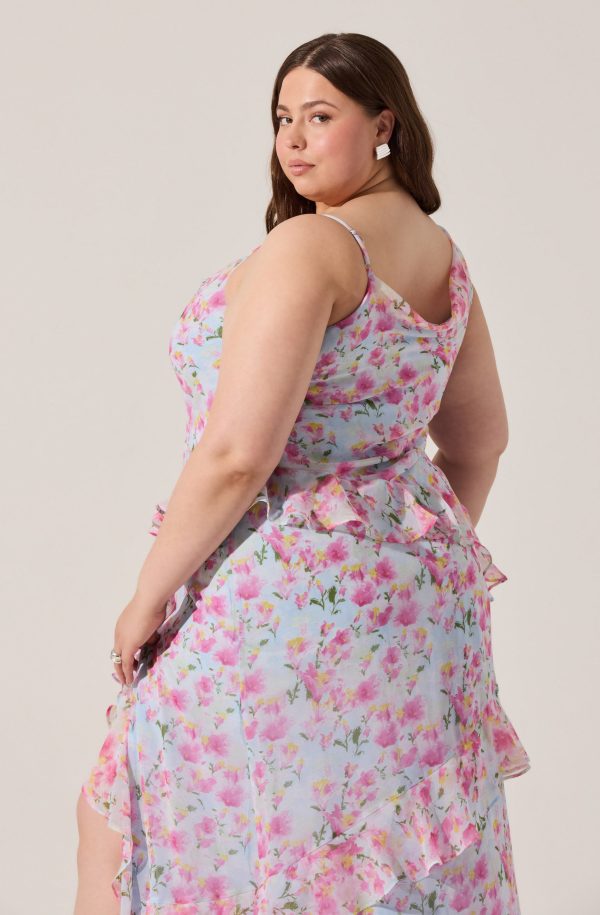 Levina Asymmetric Floral Ruffle Dress - Image 12