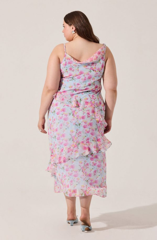 Levina Asymmetric Floral Ruffle Dress - Image 10