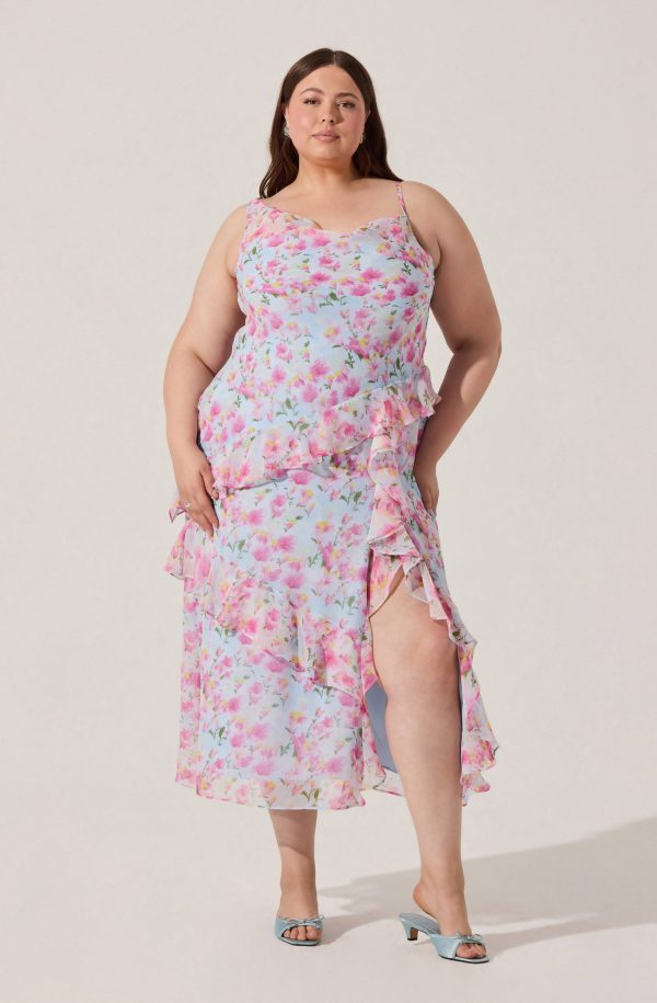 Levina Asymmetric Floral Ruffle Dress - Image 7