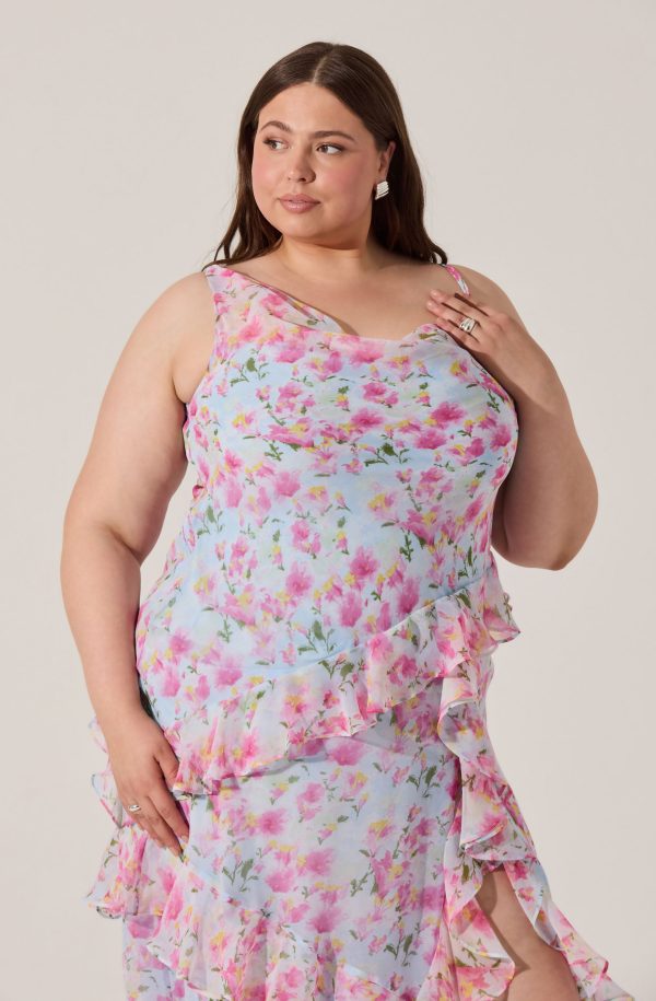 Levina Asymmetric Floral Ruffle Dress - Image 11