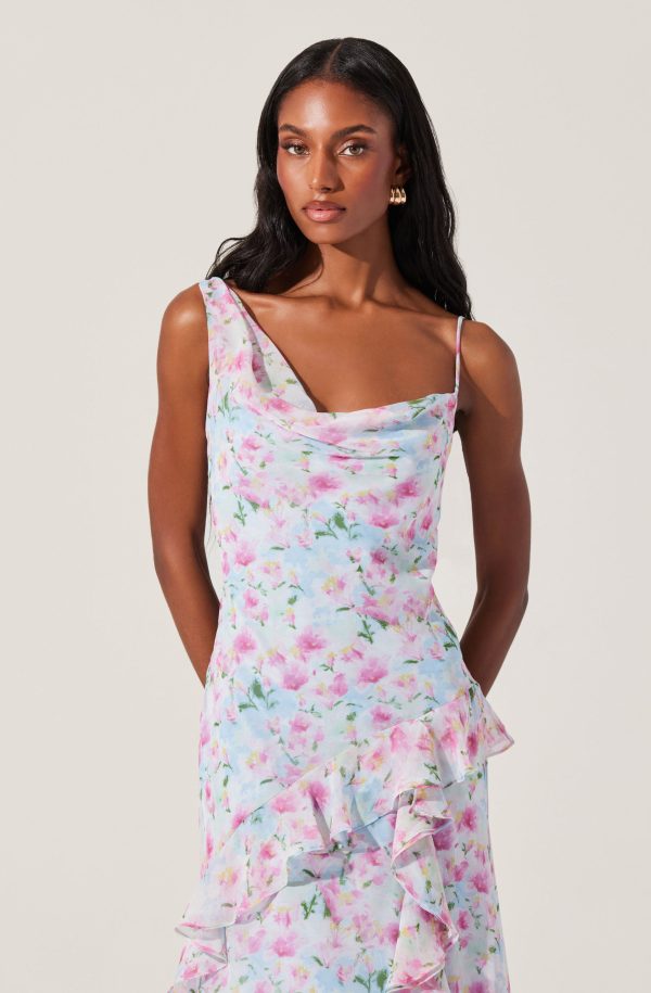 Levina Asymmetric Floral Ruffle Dress - Image 5