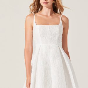 Ellie Jacquard Pleated Mini Dress