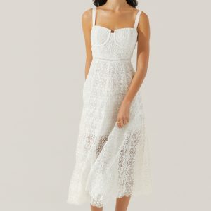 Tenna Lace Bustier Midi Dress