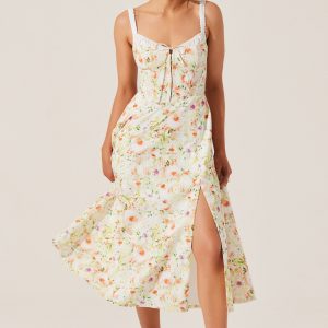 Julietta Floral Corset Midi Dress