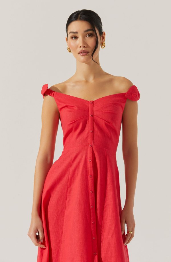 Charelin Linen Off Shoulder Dress - Image 2