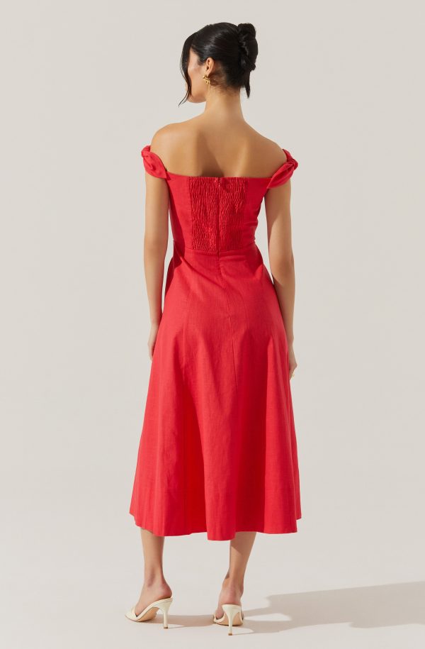 Charelin Linen Off Shoulder Dress - Image 4