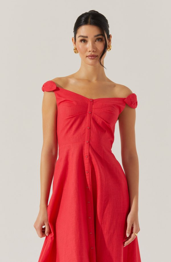 Charelin Linen Off Shoulder Dress - Image 5