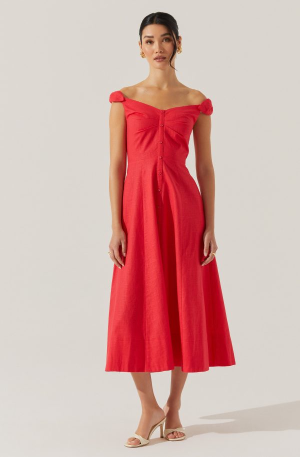 Charelin Linen Off Shoulder Dress - Image 3
