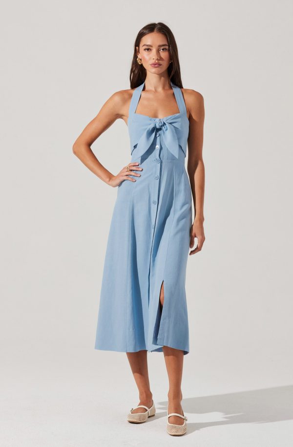 Katherine Linen-Blend Halter Dress - Image 7