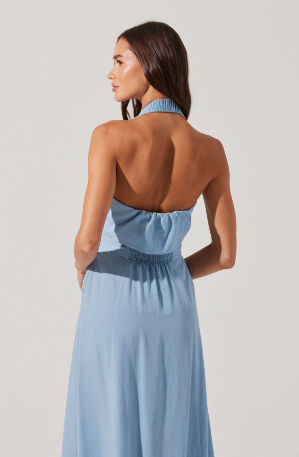 Katherine Linen-Blend Halter Dress - Image 9