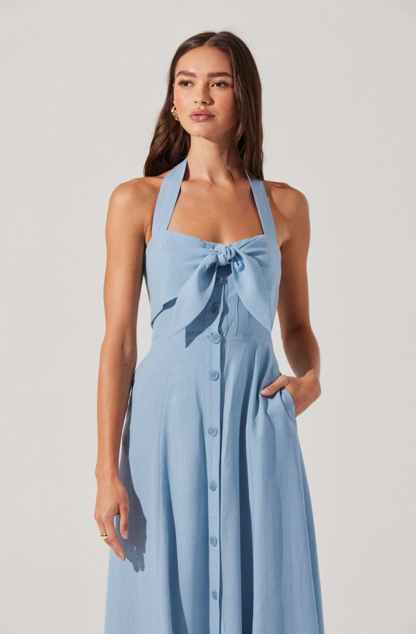 Katherine Linen-Blend Halter Dress - Image 8