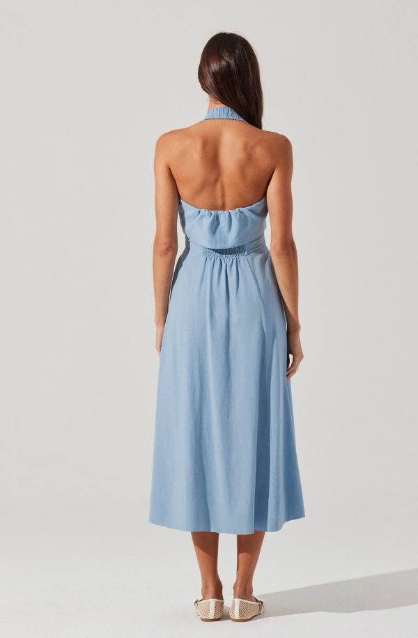 Katherine Linen-Blend Halter Dress - Image 11