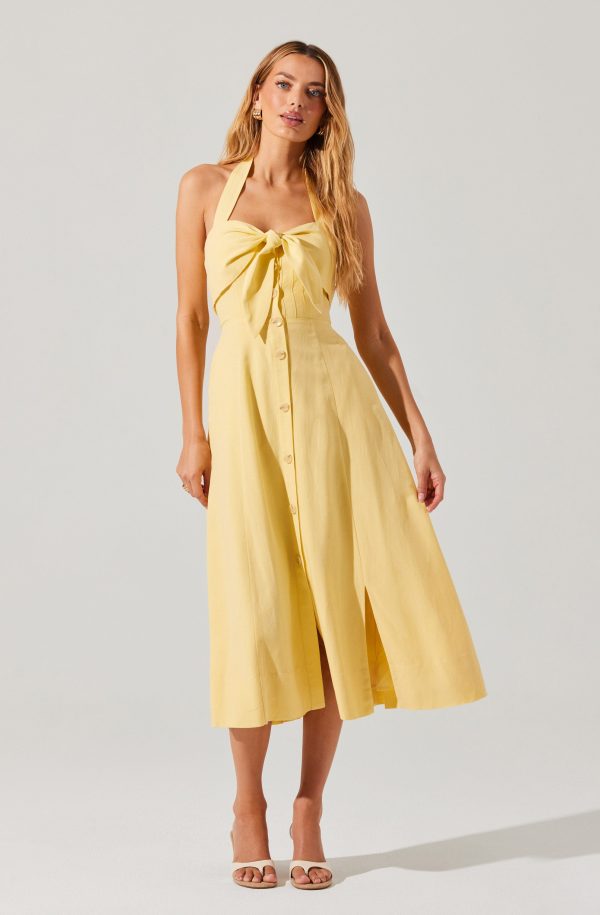 Katherine Linen-Blend Halter Dress - Image 2