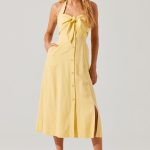 Katherine Linen-Blend Halter Dress