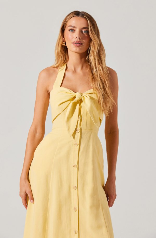 Katherine Linen-Blend Halter Dress - Image 4