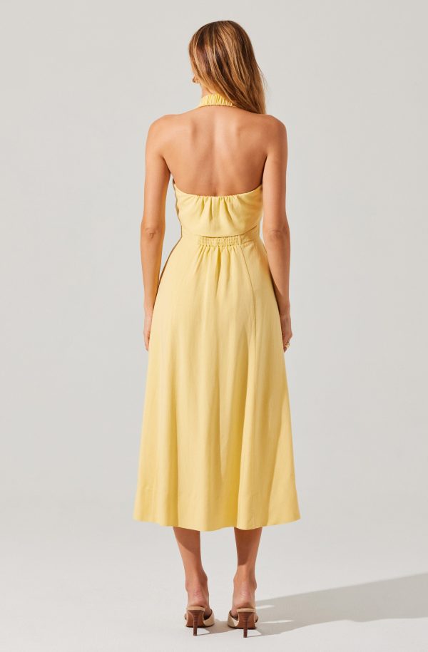 Katherine Linen-Blend Halter Dress - Image 3