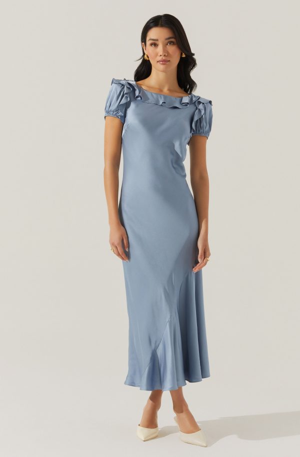 Auden Satin Ruffle Midi dress - Image 9