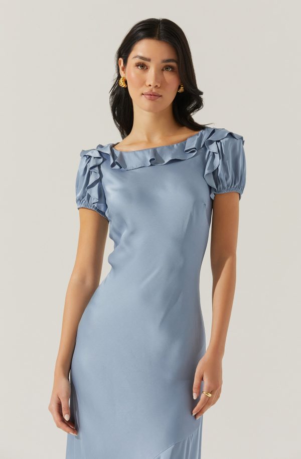 Auden Satin Ruffle Midi dress - Image 8
