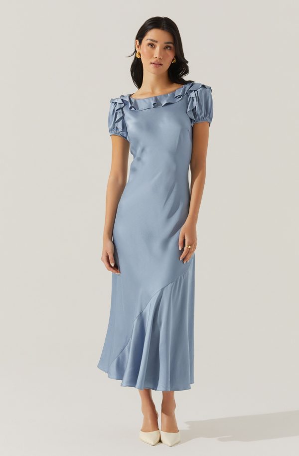 Auden Satin Ruffle Midi dress - Image 7