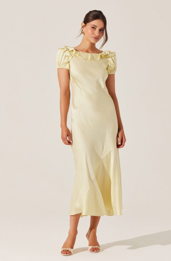 Auden Satin Ruffle Midi dress - Image 3