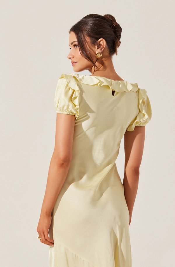 Auden Satin Ruffle Midi dress - Image 4