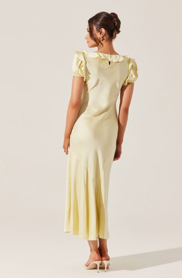 Auden Satin Ruffle Midi dress - Image 5