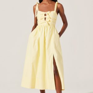 Helia Bow Front Midi Dress
