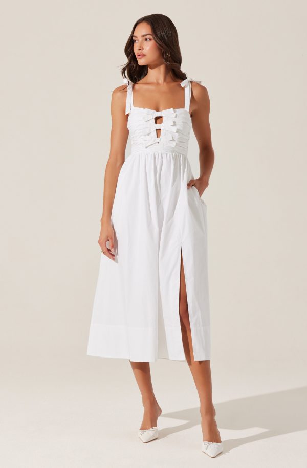 Helia Bow Front Midi Dress - Image 8