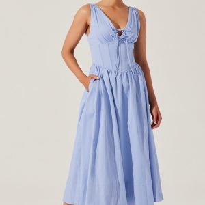 Maili Corset Poplin Midi Dress
