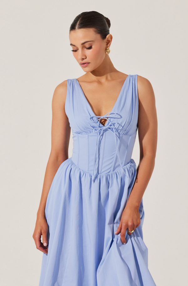 Maili Corset Poplin Midi Dress - Image 2