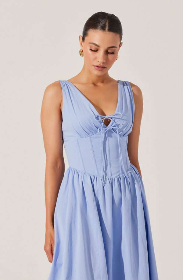 Maili Corset Poplin Midi Dress - Image 5