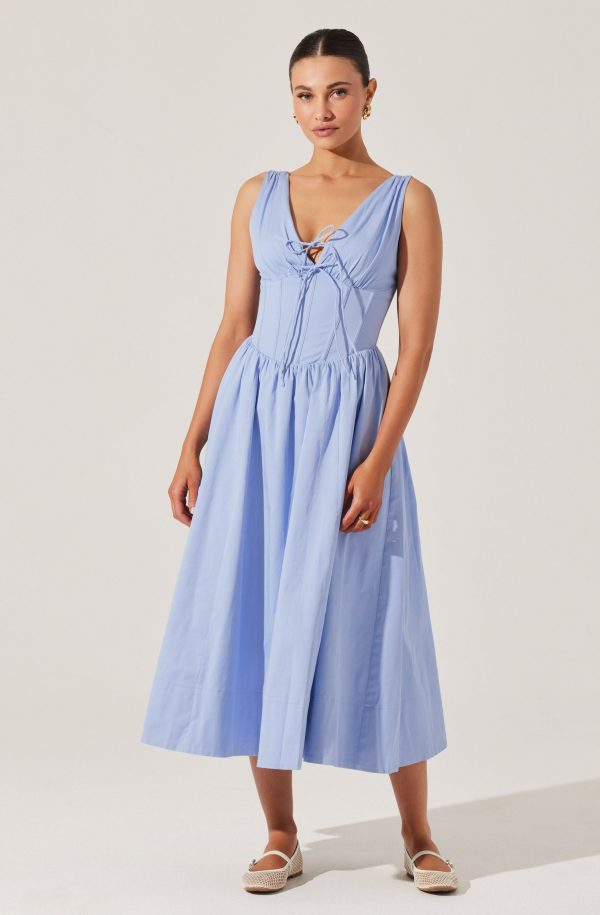 Maili Corset Poplin Midi Dress - Image 4