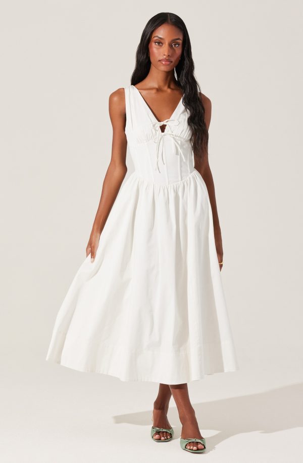 Maili Corset Poplin Midi Dress - Image 7