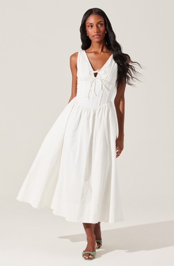 Maili Corset Poplin Midi Dress - Image 10