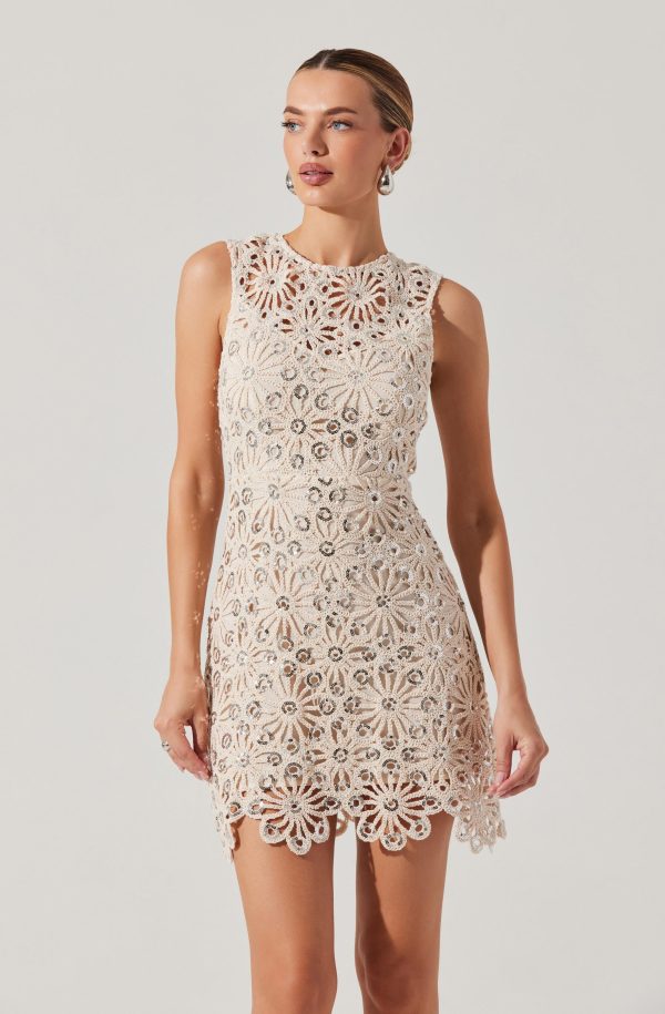 Priscila Crochet Floral Mini Dress - Image 2