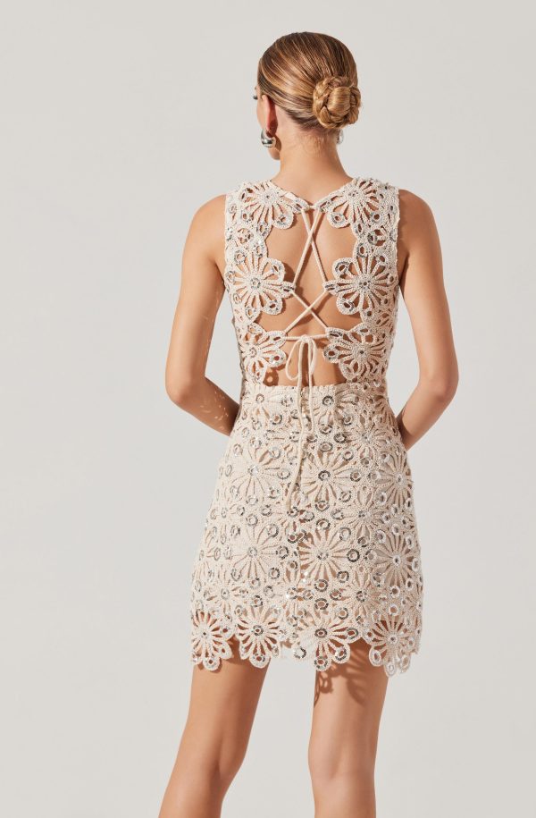 Priscila Crochet Floral Mini Dress - Image 3