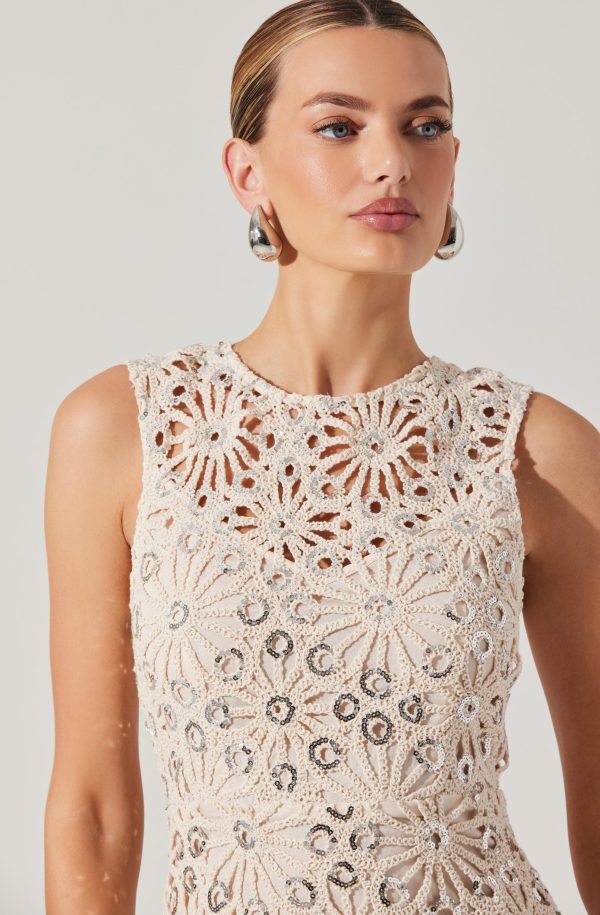 Priscila Crochet Floral Mini Dress - Image 4