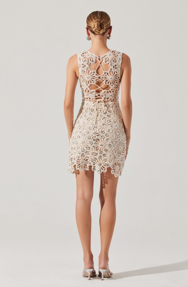 Priscila Crochet Floral Mini Dress - Image 6