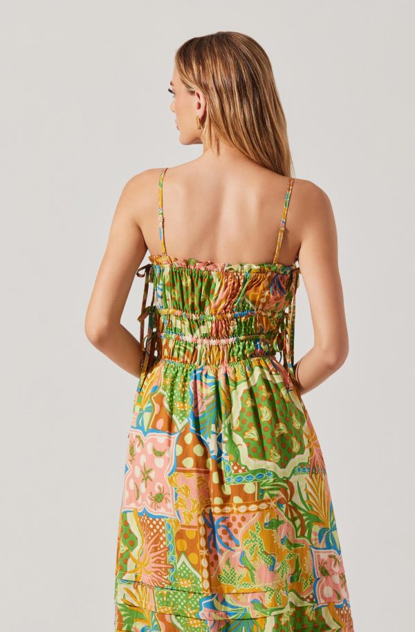 Elisabeth Printed Shirred Midi Dress - Image 3